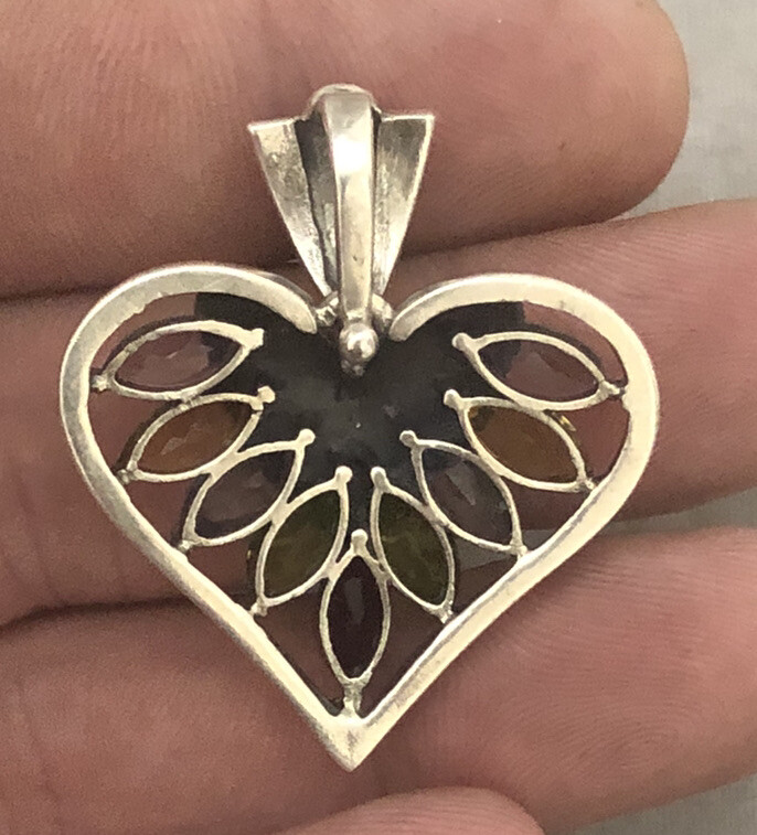 Large Vintage Solid Sterling Silver Marcasite Mul… - image 5