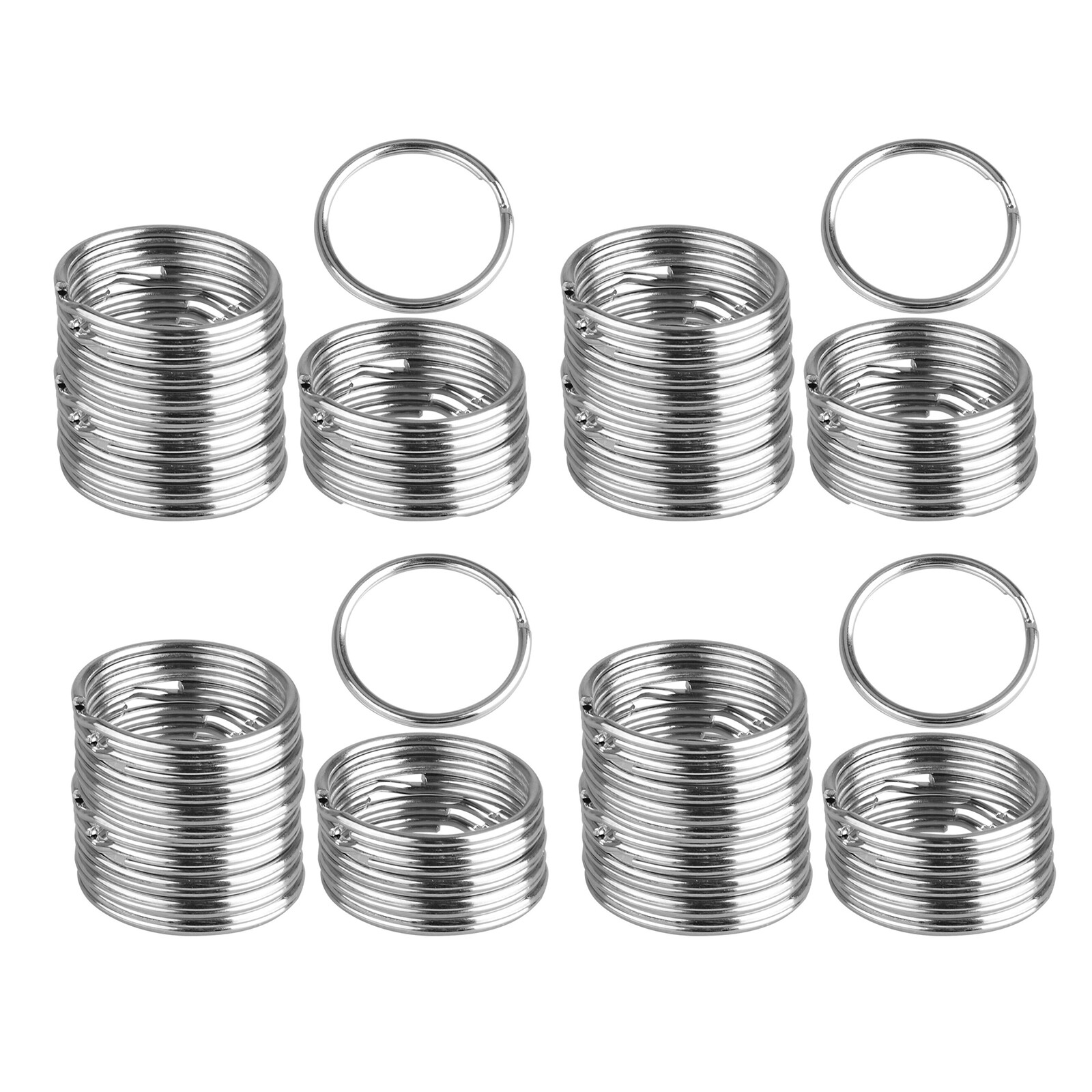 30pcs Key Rings Bulk, 25mm Stainless Steel Split O Hoops Dog Tag Rings For Pet Collar Metal - Foto 7