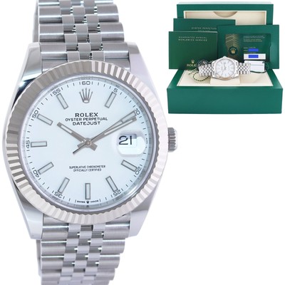 2023 NEW PAPERS Rolex DateJust 41 White 126334 Steel White Gold Jubilee Watch