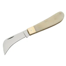 Folding Boline with White Bone Handle (4 Inches) NEW Pocket Herb Knife