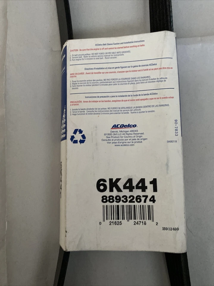 Cinturón Serpentine Estándar ACDelco 6K441 Foto 4 de 4