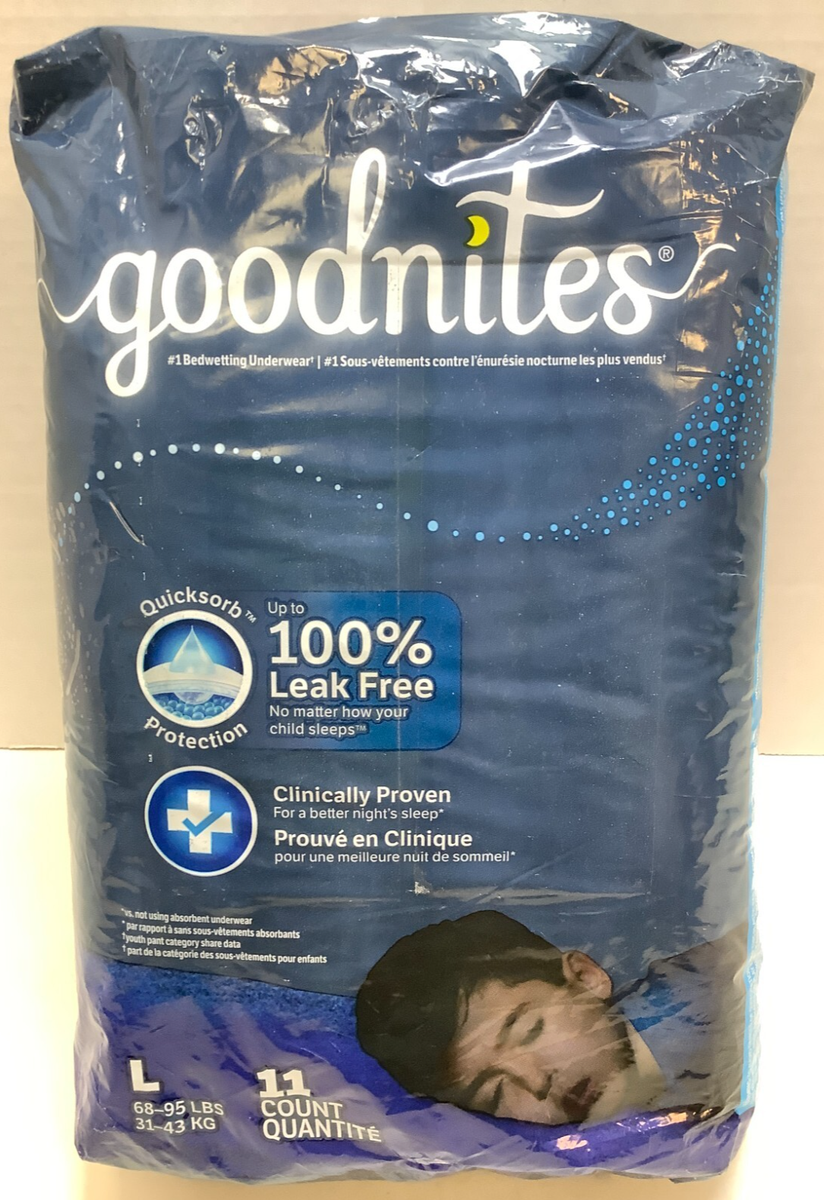 GoodNites Boys Youth Absorbent Underwear, Large 68 to 95 lbs., 11