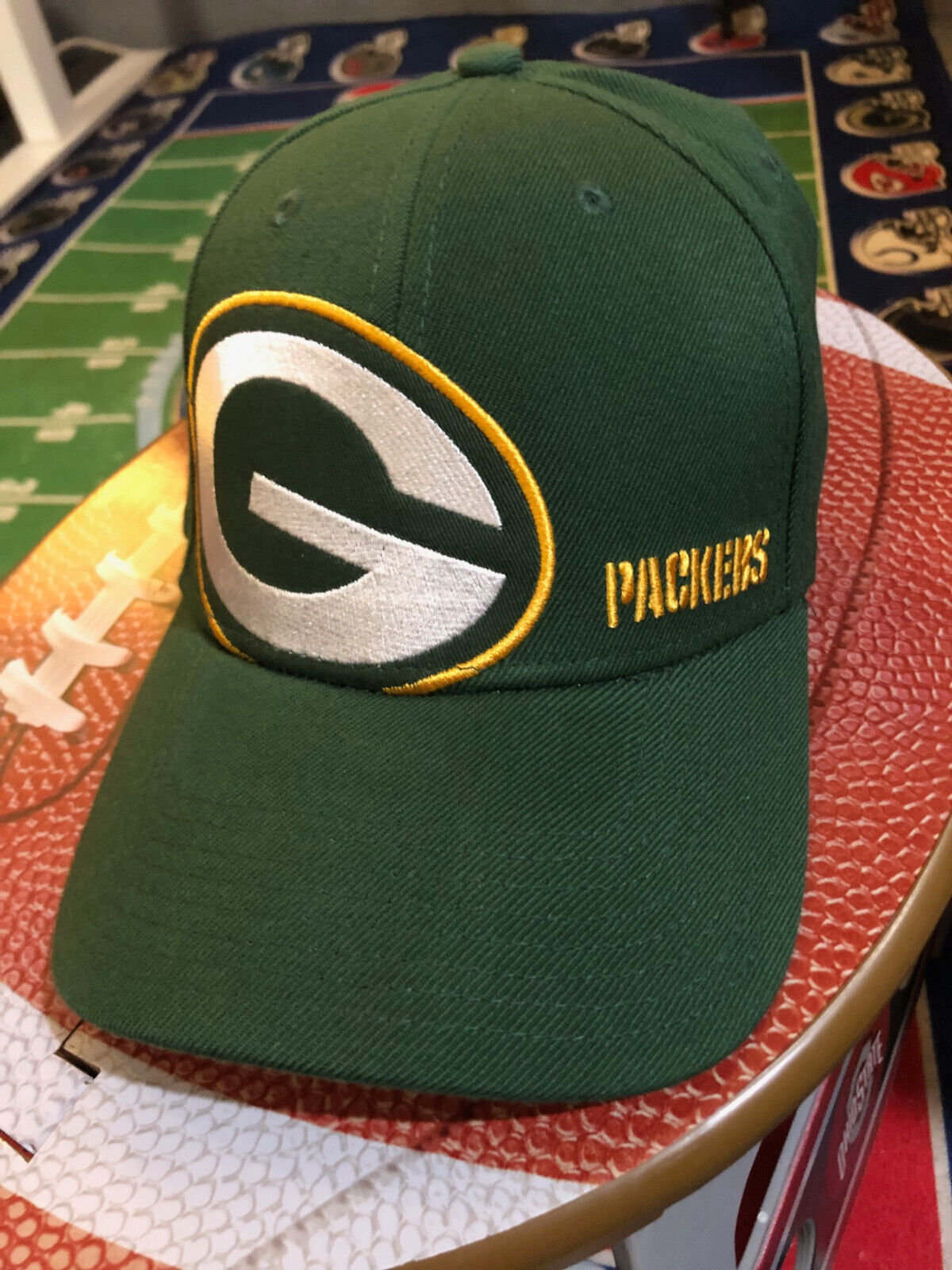 Green Bay Packers NFL Pocket Passer Stretch Fit Team Hat Cap Men's G S/M GB  WI