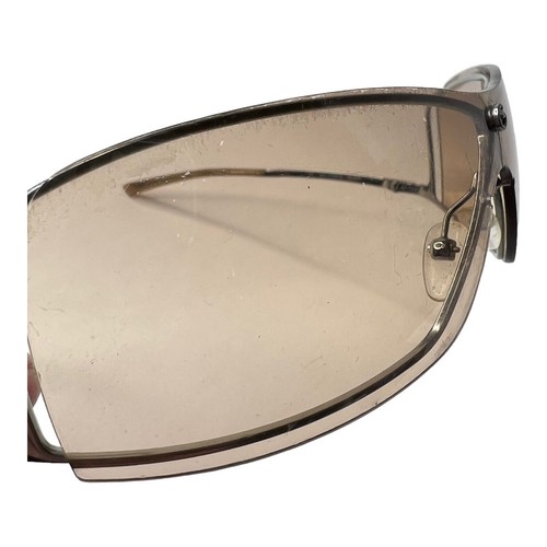 Gucci Frame Sunglasses Shield Silver Brown Lens *Scratched* H5115 - Picture 7 of 9