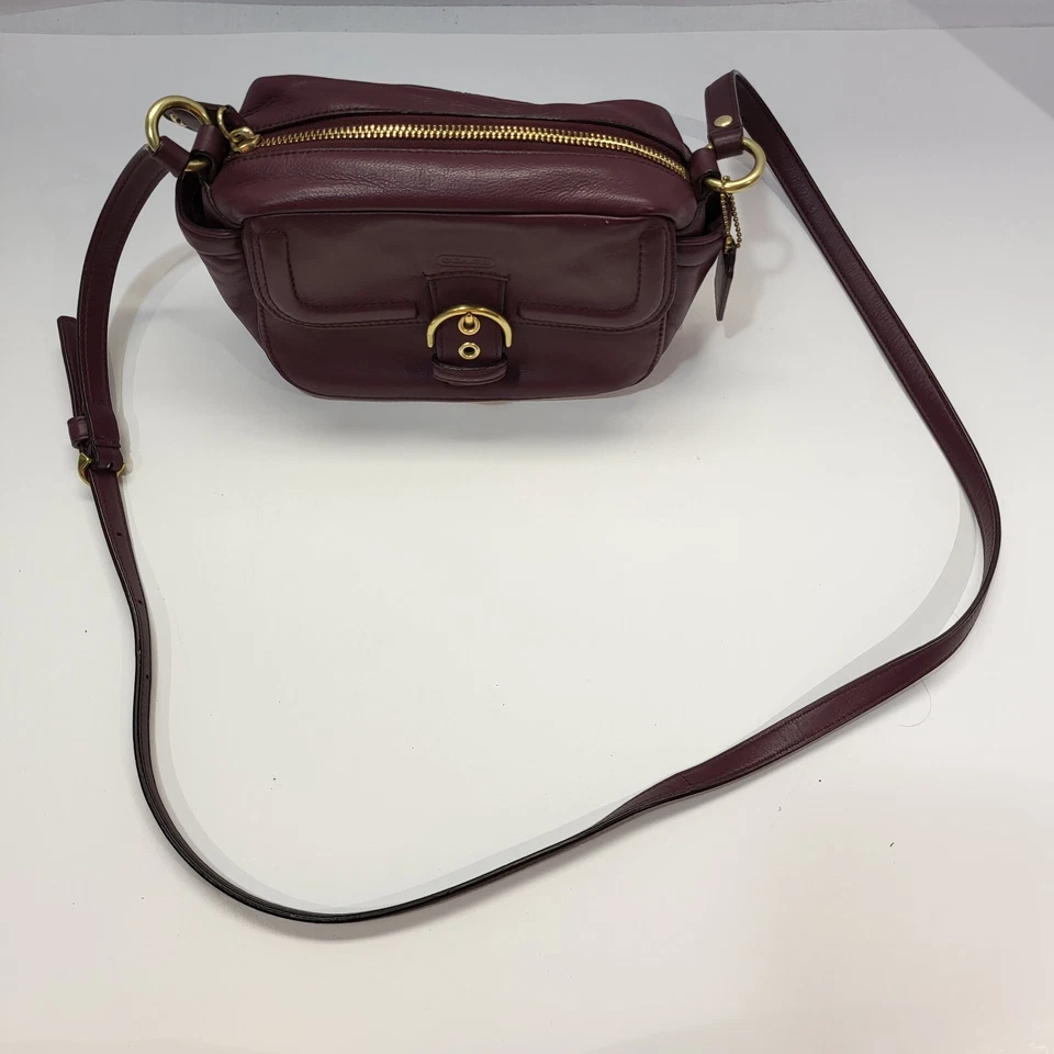 Coach Leather Bag Burgandy Crossbody/Shldr Gold Buckle No. G1376-F25150 Campbell - Image 3 of 4