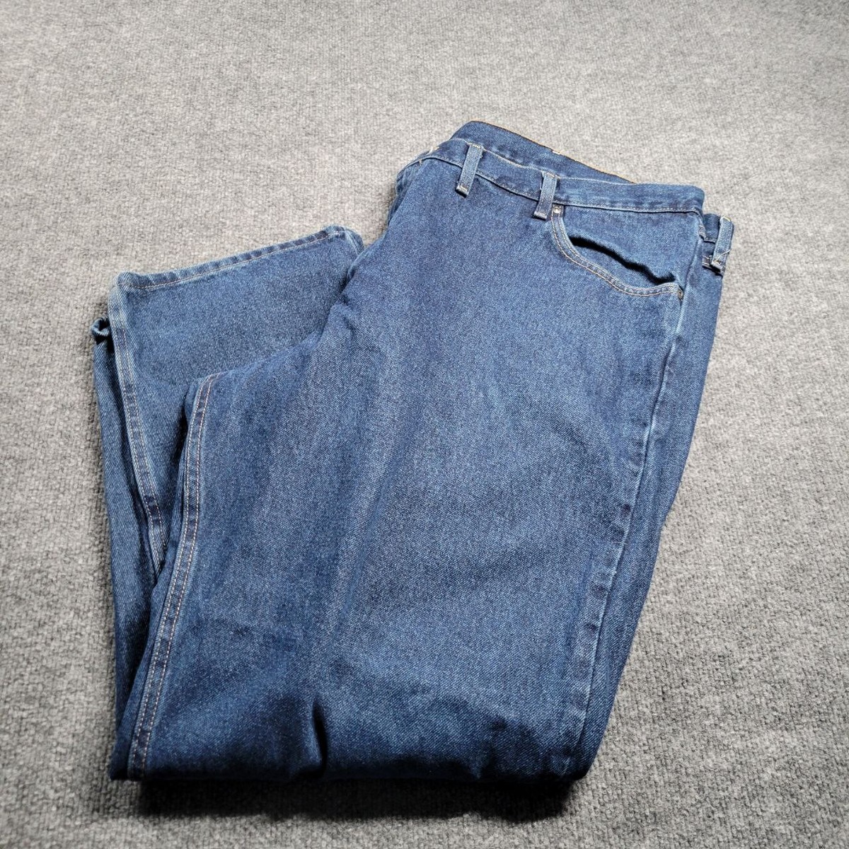 Wrangler Mens Jeans 48 X 30 Blue Denim Straight Leg Pockets