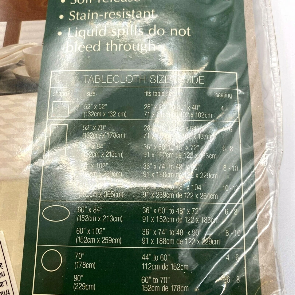 Fabric Tablecloth Moss Green 70" Round Rd Brussels Bardwil Linens Easy Care  - Image 4 of 4