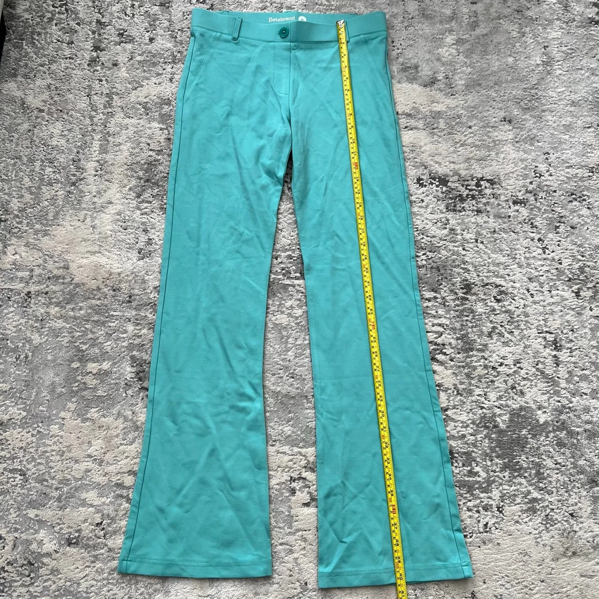 Betabrand Yoga Dress Pants Size M Long Light Teal Straight Leg Business  Office