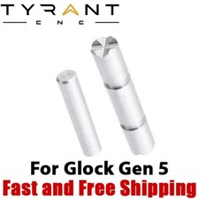 Tyrant Cnc Stainless Steel Trigger Housing Pin Set For Gen 5 Glock - Silver
