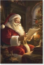 Vintage Christmas Poster Photo Print Holiday Wall Decor Reproduction 17 x 12