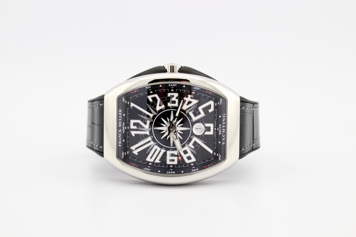 FRANCK MULLER VANGUARD YACHTING 45MM STEEL BLACK DIAL WATCH V45 SC