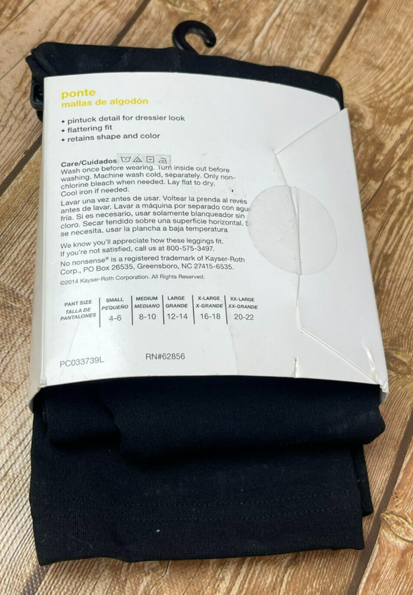NO NONSENSE Ponte Knit Pintuck Women's Black Legging | eBay