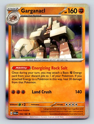 Garganacl HP 160 Land Crush Attack Rarity Orange Rock Pokémon | eBay