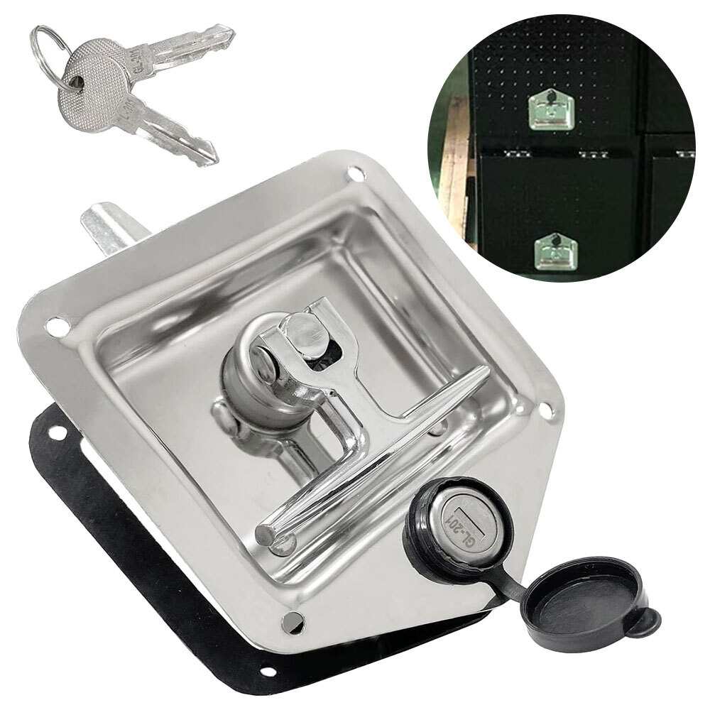 Flush Mount Handle Lock With Keys QWORK Stainless Steel Flush Mount ...