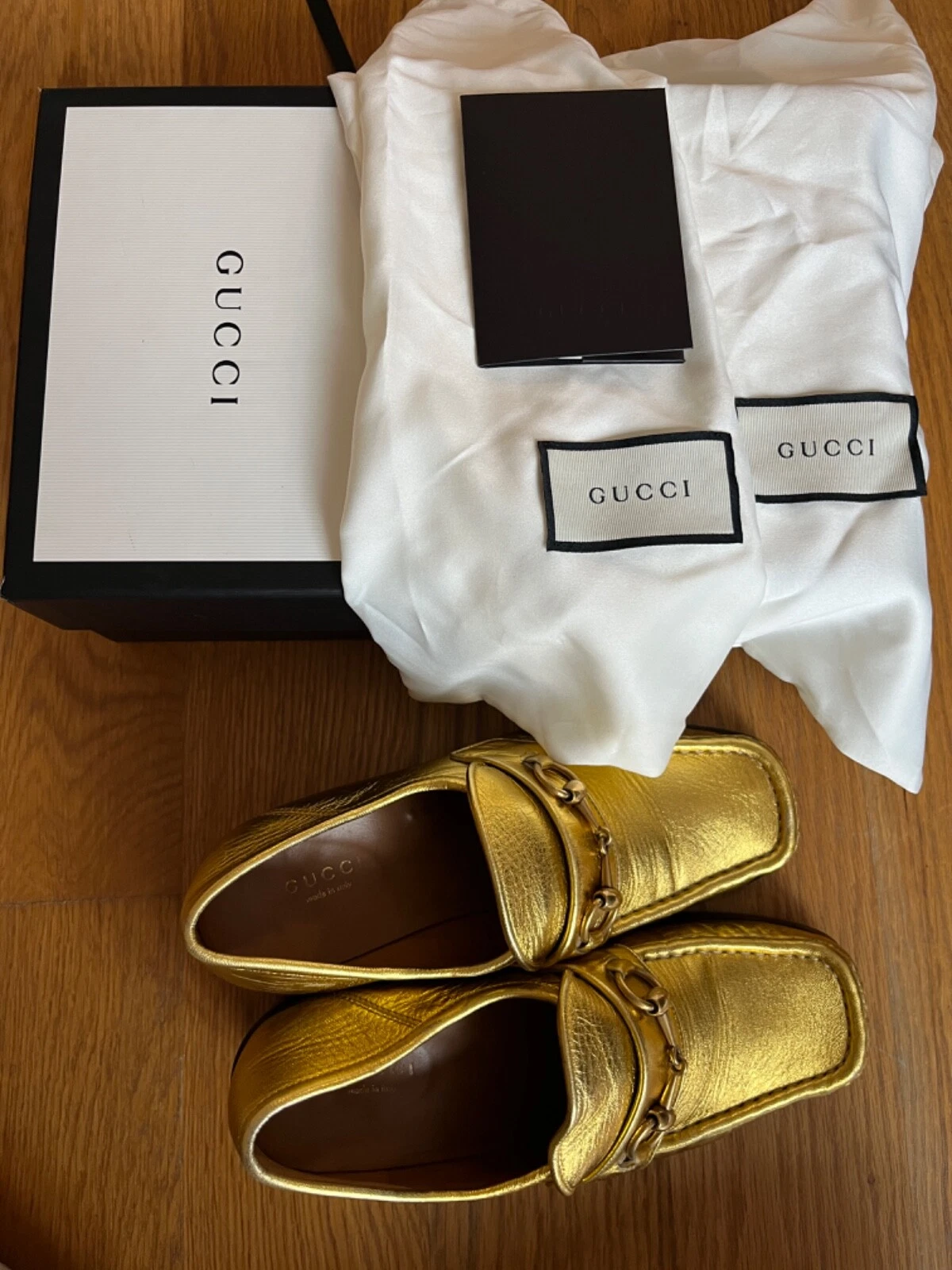 Mocassins Gucci Vegas 1955 bloc mors de cheval 38 or
