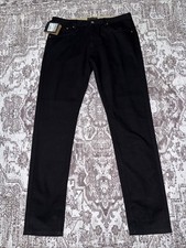 Jeans Belstaff grezzi neri lunghi slim denim pantaloni uomo 34 nuovi con etichette autentici. C5