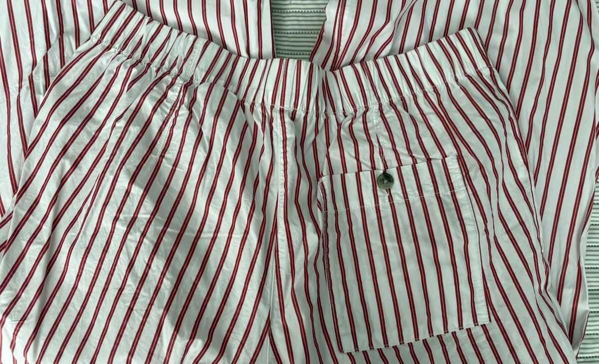 Pantalón ancho de algodón a rayas rojas y blancas talla XL de H&M
