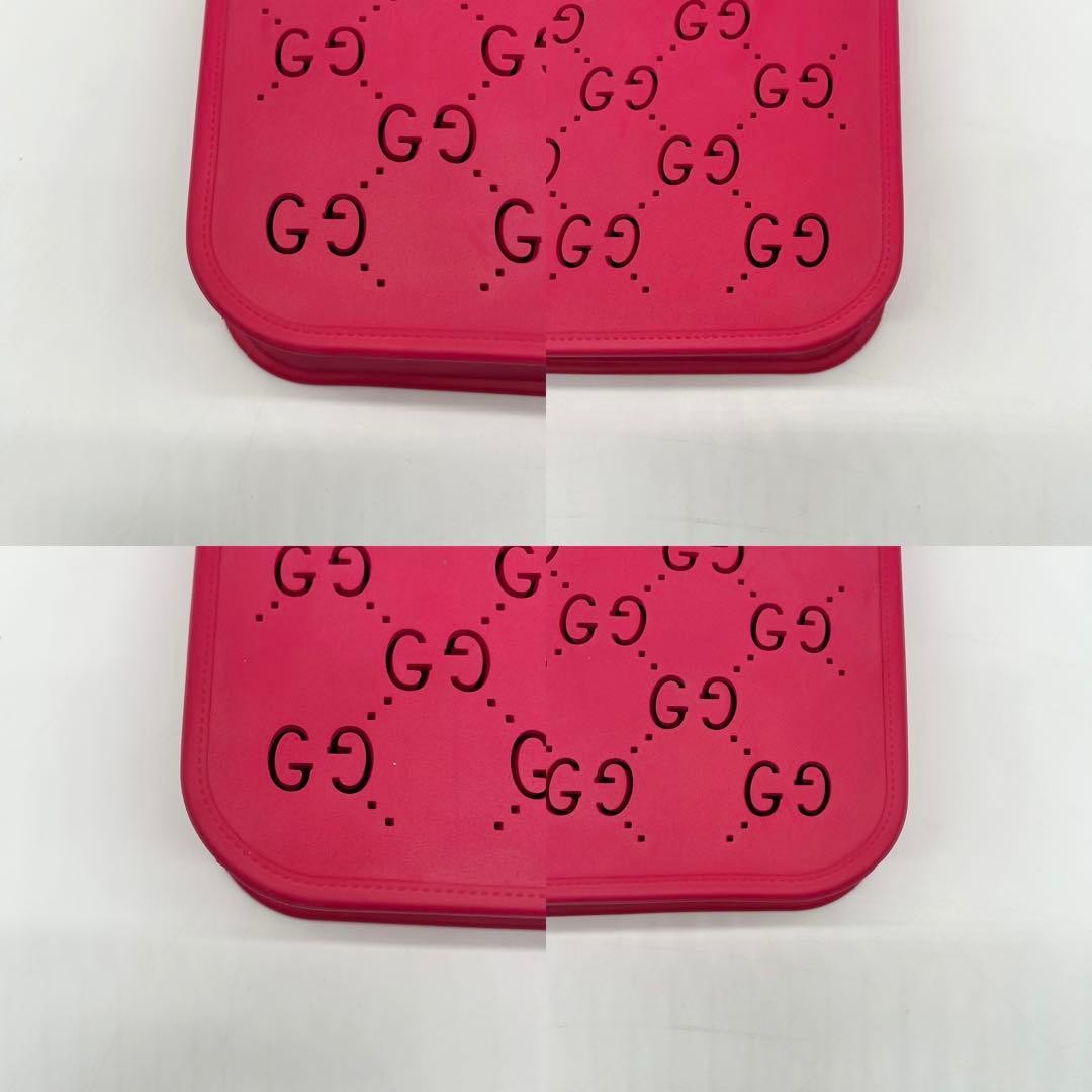 GUCCI Kids Tote Bag GG Pattern Rubber Red Pink Unisex Authentic Near Mint thumbnail 6