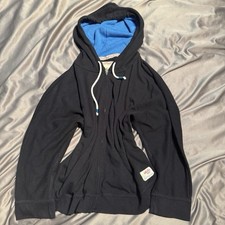 Women's Hollister Size Large Black / Blue Zip Up Hoodie Jumper