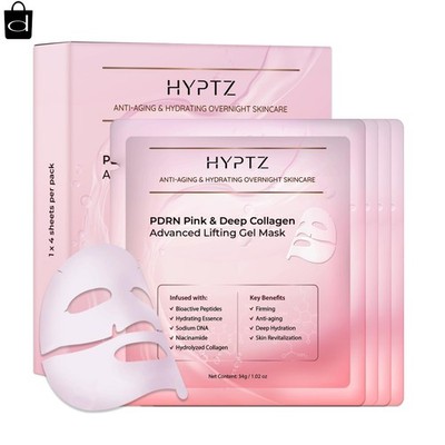 Salmon DNA PDRN Pink Collagen Jelly Gel Mask 4EA Korean Hydrating Firming