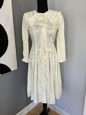 Vtg Gunne Sax Dress Jessica McClintock Lace Prairie Floral Size Small / XS READ