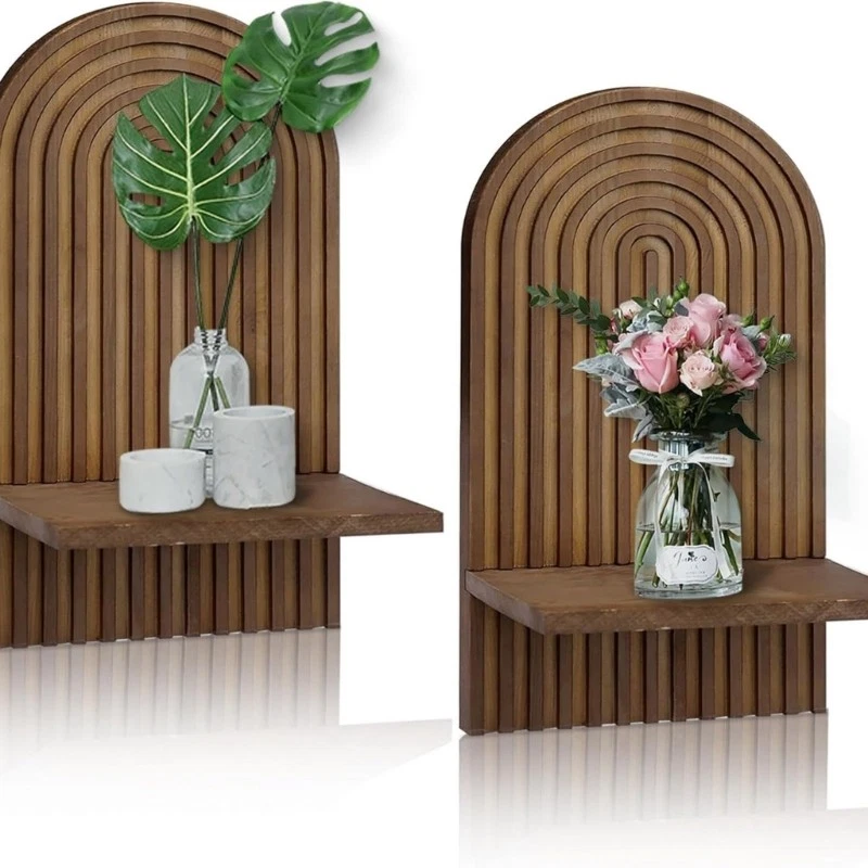 Set Of 2 Wall Mounted Shelves Hanging Small Plant Shelf for Living Room Bedroom