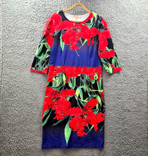 Womens Midi Bodycon Dress Size XXXL Red Black Blue Floral Stretch Knit