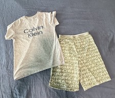 Calvin Klein Boys' Two Piece Sleepwear Top and Bottom Pajama Set 14/16