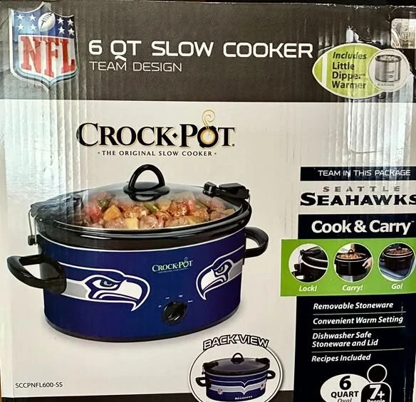 SEATTLE SEAHAWKS 🏈 NFL CROCK-POT / 6 QT /SEE ALL PHOTOS-BRAND NEW SEALED BOX!! - Image 2 of 4