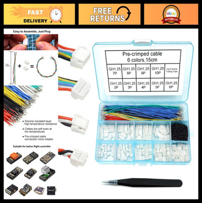 JST GH 1.25mm Connectors & Pre-Crimped Silicone Wires for Pixhawk 6C/4 - 15cm