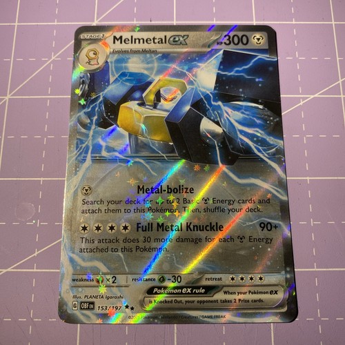Melmetal ex 153/197 Double Rare Obsidian Flames Pokemon Holo Near Mint