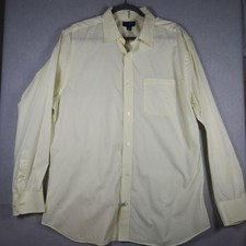 Banana Republic Dress Shirt Mens XL 17.5 Yellow Cotton Long Sleeve Button Front