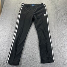 Adidas Pants Womens L Black Polyester Track Straight Activewear Running Sports