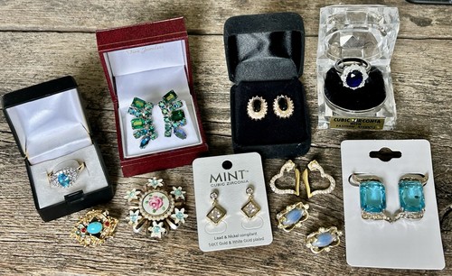 Vintage Costume Jewelry Mixed Lot 10 Pieces Assorted & Wearable