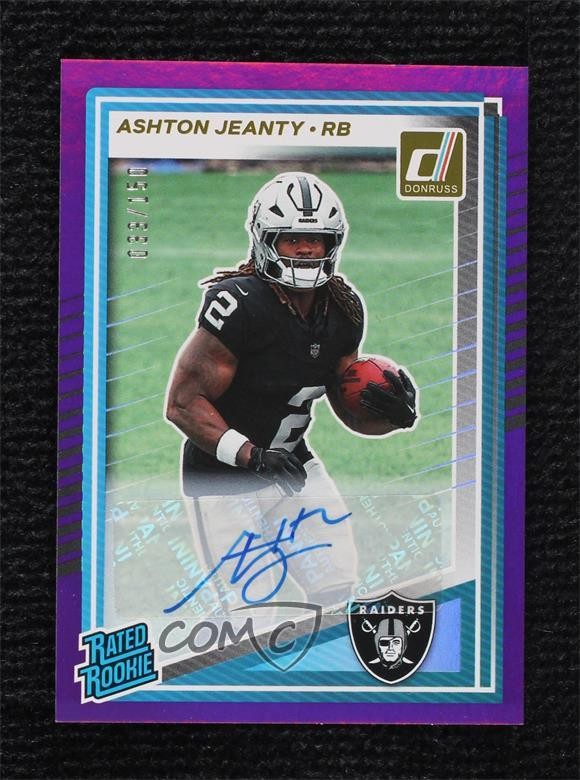 2025 Panini Donruss Rated Purple 39/150 Ashton Jeanty #305 Rookie Auto RC 7ba