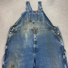 Dickies Dungarees Adult 52x25 Blue Bib Overalls Denim Workwear Carpenter Men