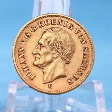 Sachsen 20 Mark 1873 E Johann * 7,96 Gramm - 900 Gold * Ss Jaeger 259