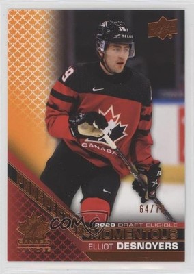 2022 Upper Deck Team Canada Juniors Electric Orange 64/75 Elliot Desnoyers z6b