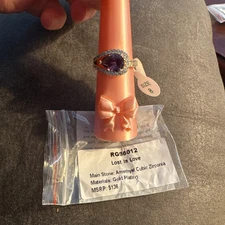 Bomb Party Ring Sz 8 February 2025 Lost In Love Amethyst On Gold plating RG98012