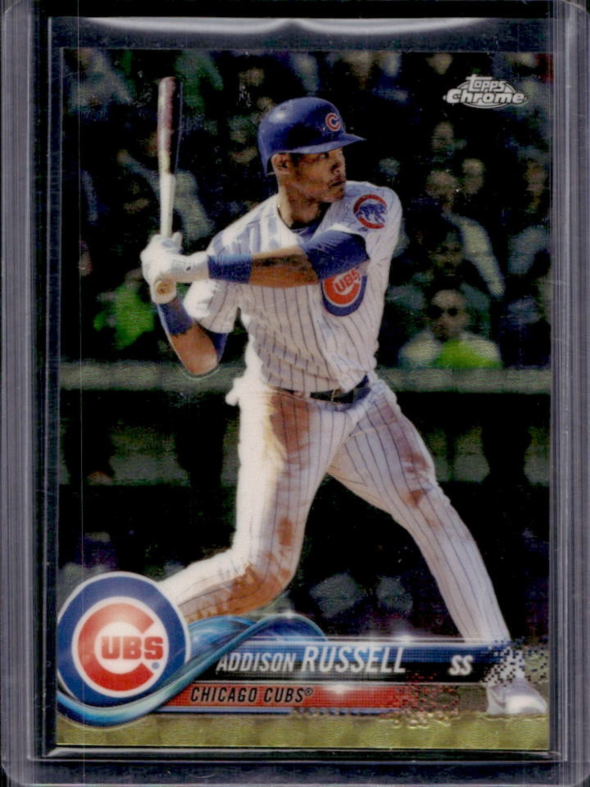 2018 Topps Chrome Addison Russell SuperFractor #1/1 Cubs view 1
