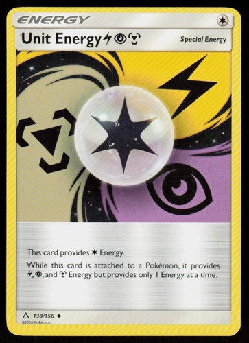 Unit Energy LightningPsychicMetal 138/156 Uncommon Ultra Prism Pokemon LP