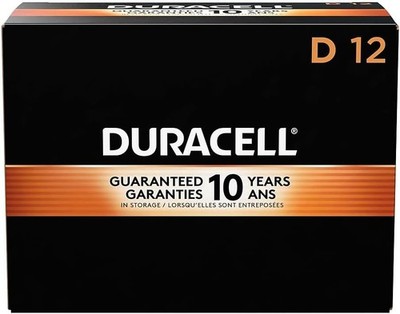 Duracell Coppertop D Batteries with Long Lasting Power - 12 Count Pack