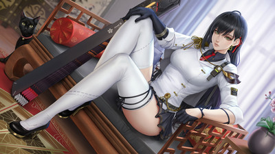 Lin Tower Of Fantasy Black Cat Animal Furred Stitched Anime Playmat Desk Mat