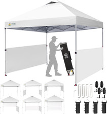 CROWN SHADES 10X10 Pop up Canopy Tent Instant Canopy with 150D Silver Coated Fab