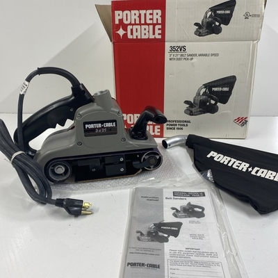 #ad PORTER CABLE 352VS Belt Sander 3”x21” Variable Speed with Dust Pick Up Bag *NEW* $249.00