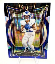 2024 Panini Select - Concourse Blake Corum #9 Black & Blue Shock Prizm (RC)