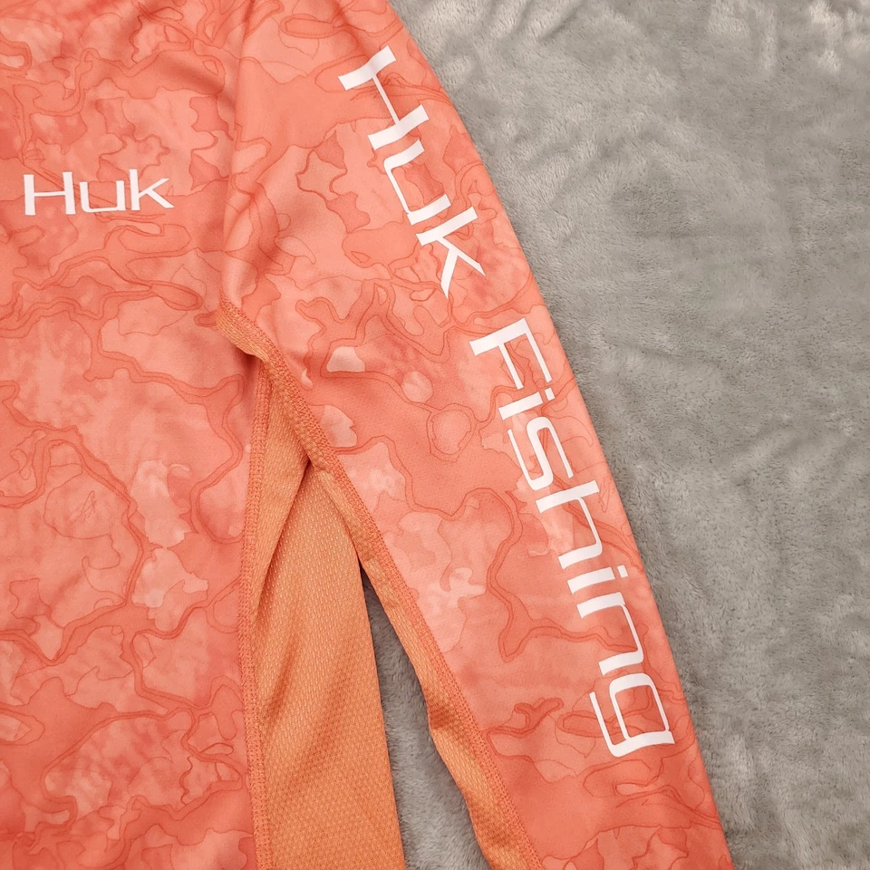 Camisa con Capucha de Pesca Huk Para Mujer Pequeña Camuflada Protección Solar Rendimiento UPF Foto 4 de 4