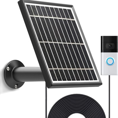 Solar Panel Compatible with Video Doorbell 3/3 Plus/4, Waterproof Charge Cont...