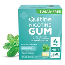 Quitine Nicotine Gum 4mg Mint Flavor Stop Smoking Aid Relieve Nicotine Crav...