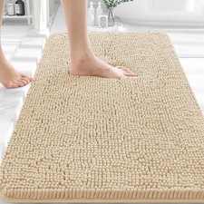 OLANLY Bathroom Rugs 30x20, Extra Soft Absorbent Chenille 30" X 20", Beige